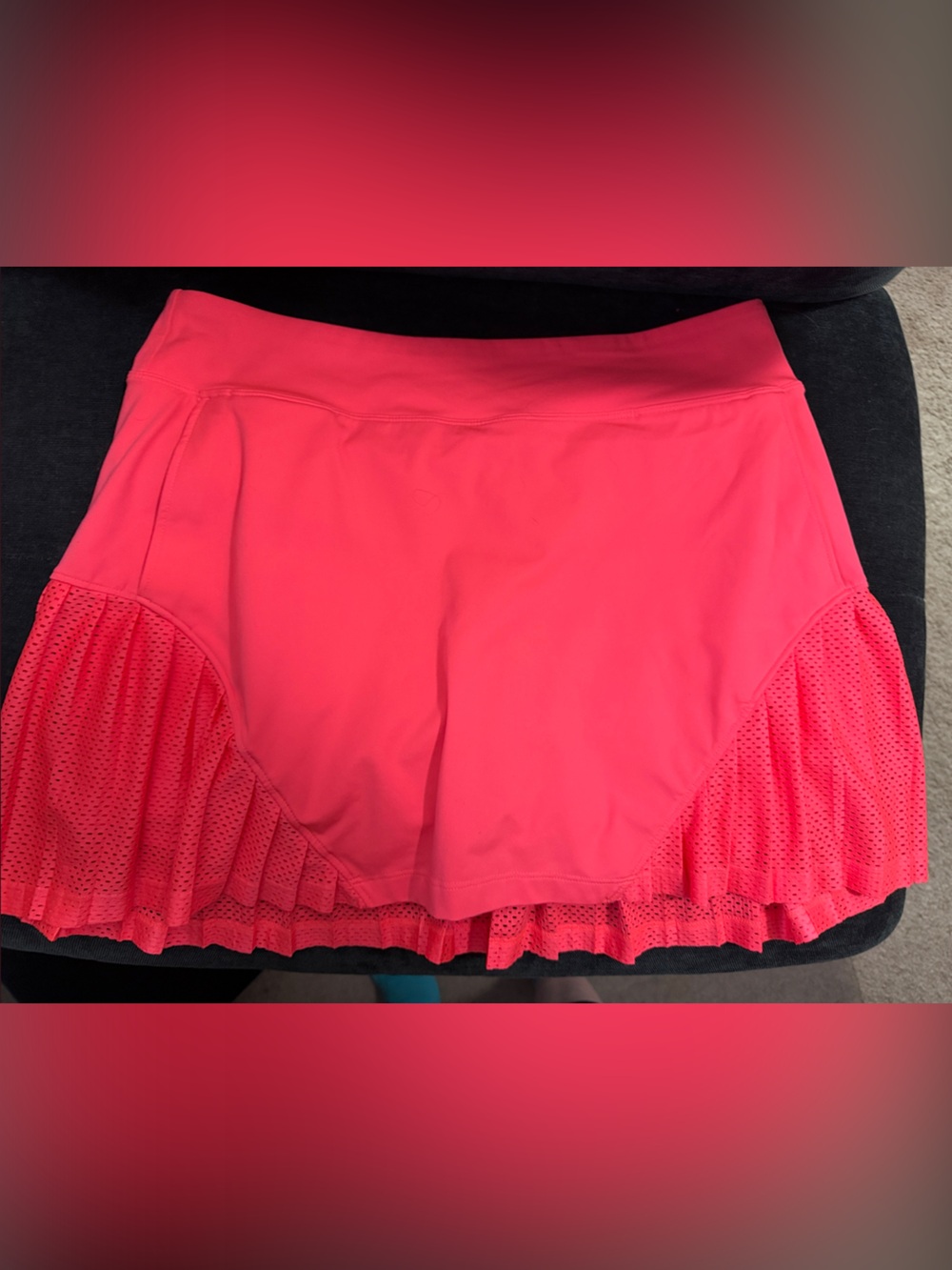 Underarmor Heatgear Neon Coral Athletic skort with Mesh Ruffle